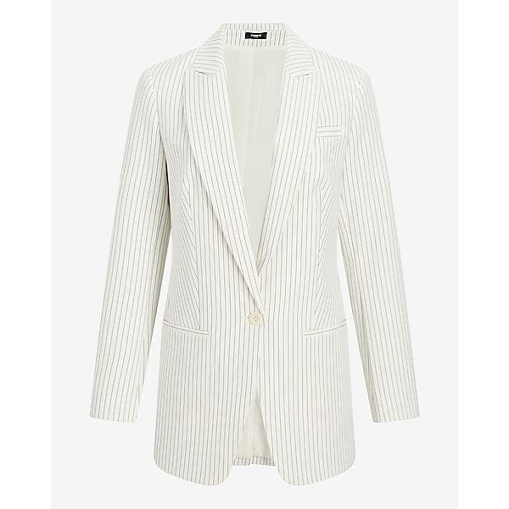 Express Editor Pinstripe One Button Boyfriend Bla… - image 1